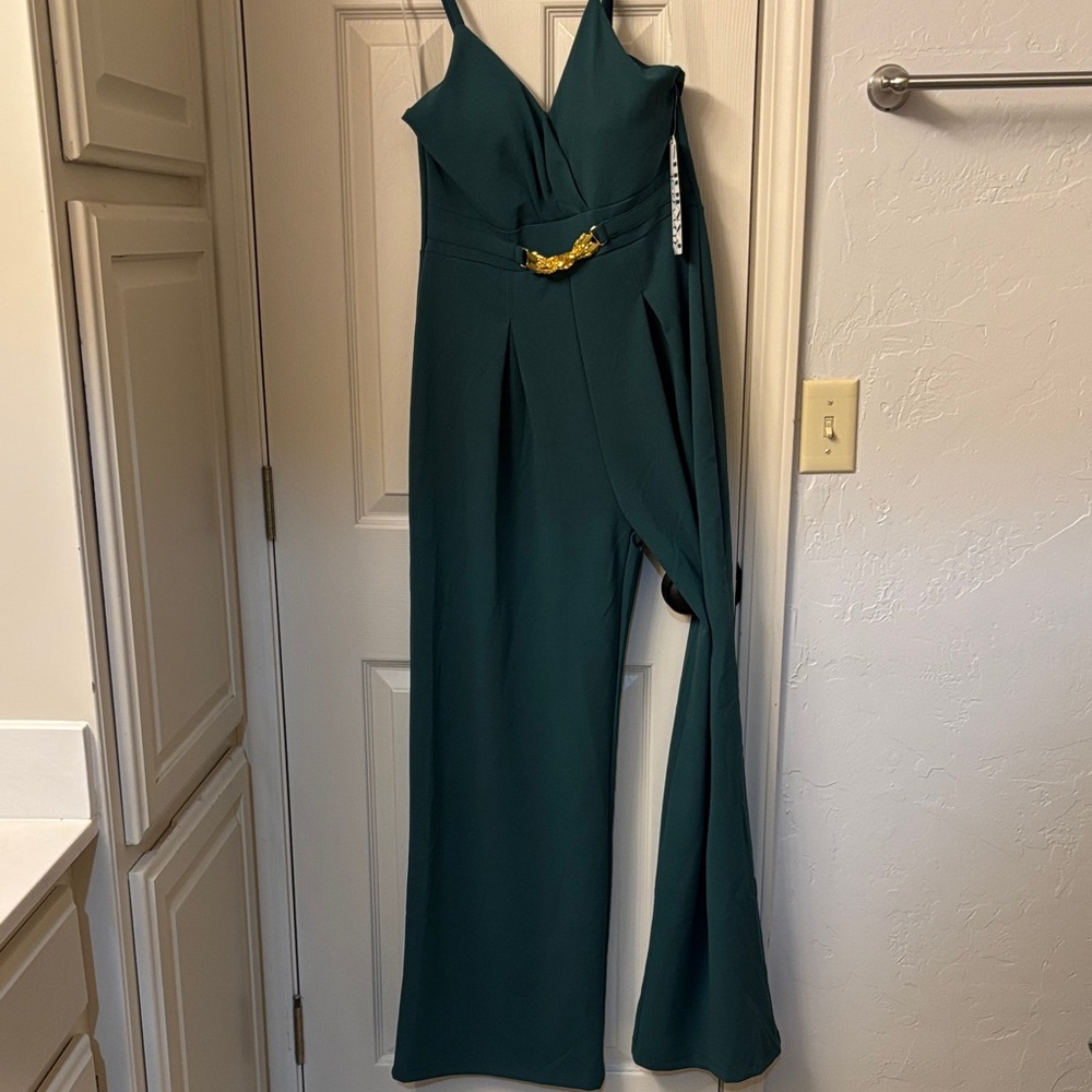 Almost Famous Asymmetrical Jumpsuit Teal Dress